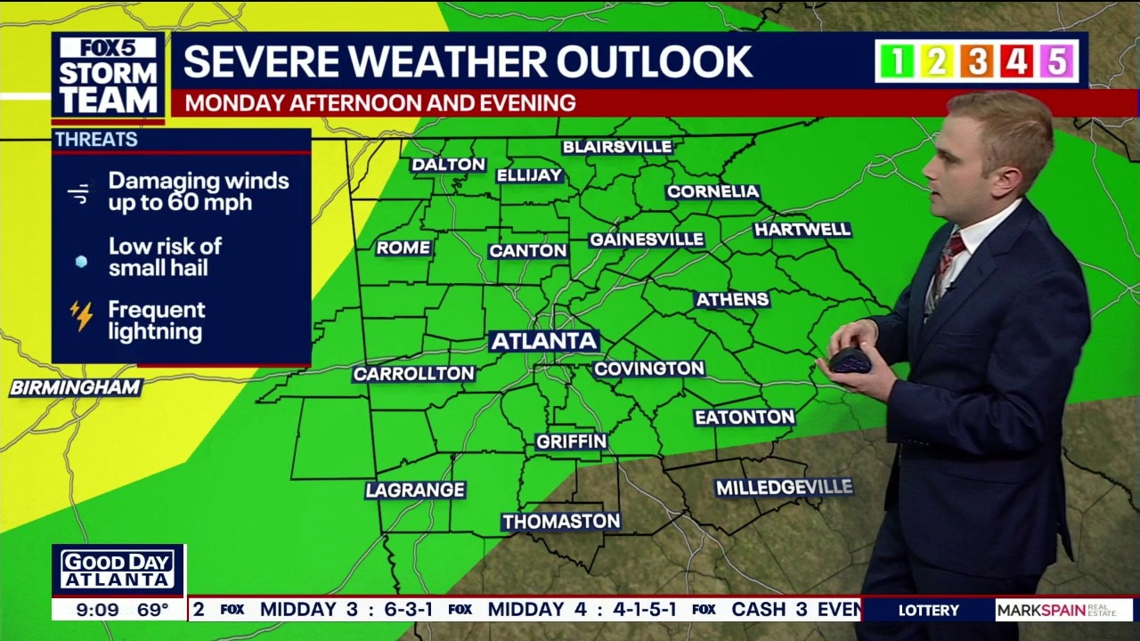Severe weather outlook for Monday