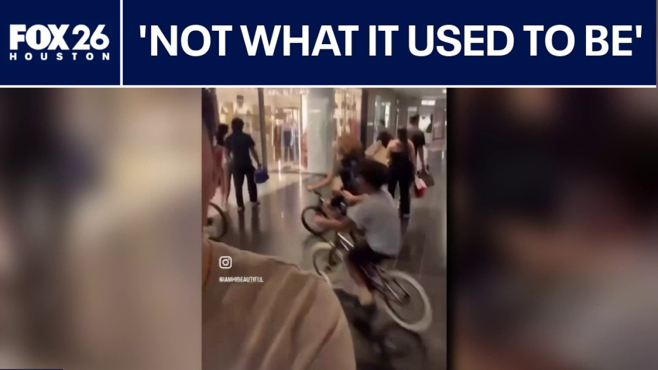 Minors seen riding bikes through Houston's Galleria mall