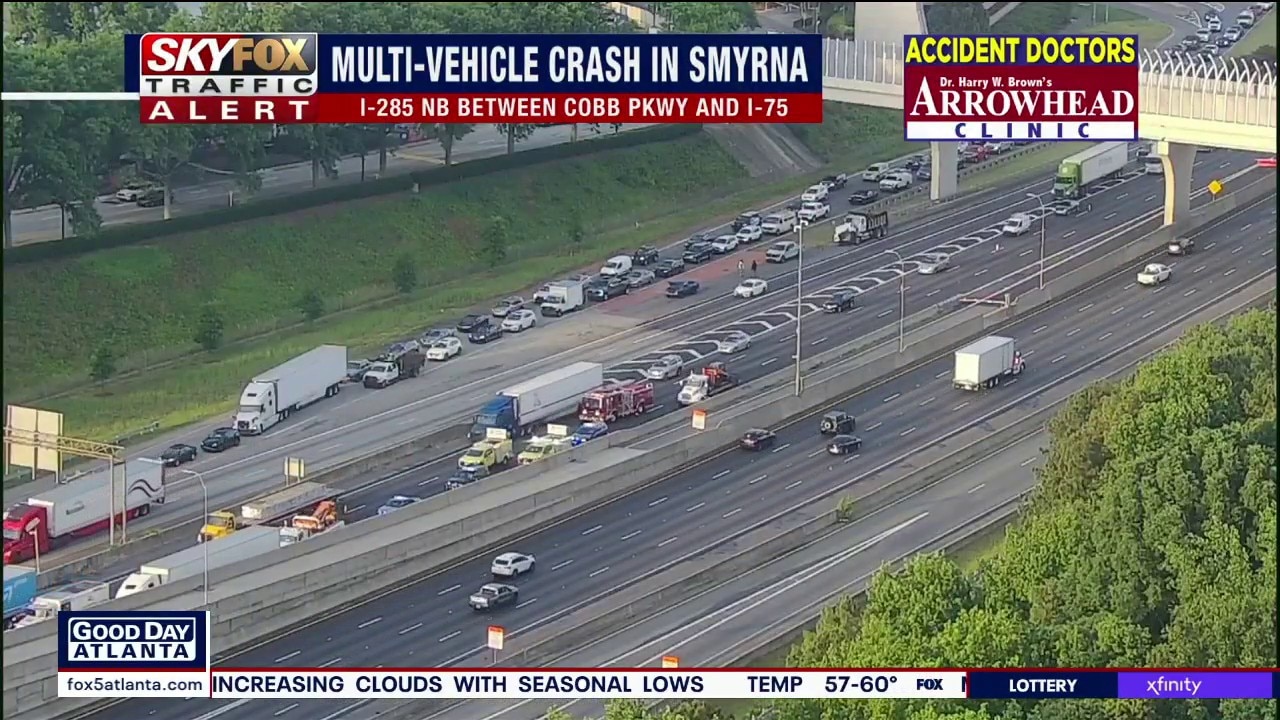 Multi-vehicle crash on I-285NB in Cobb County
