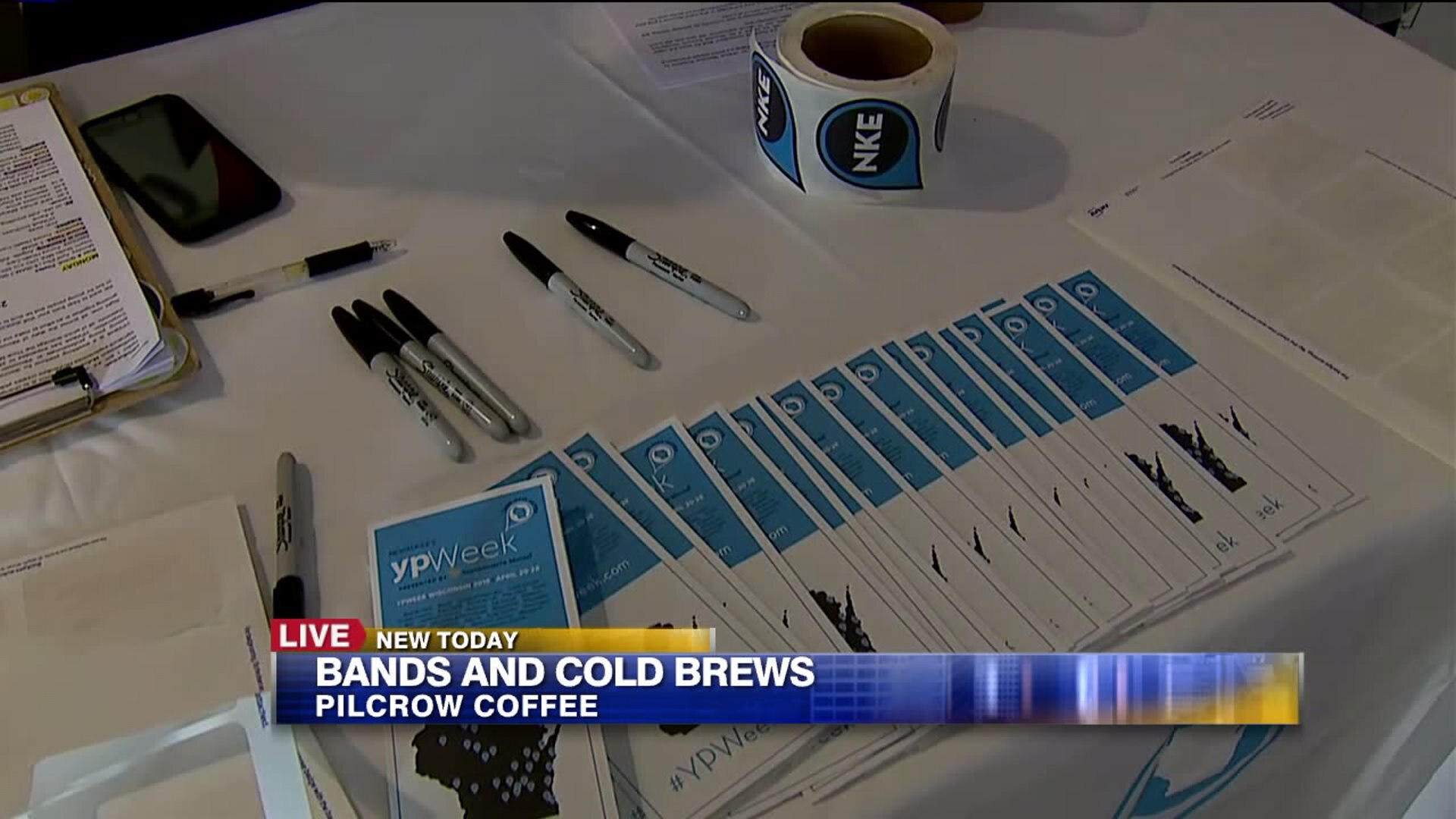 Band and cold brews at Pilcrow Coffee