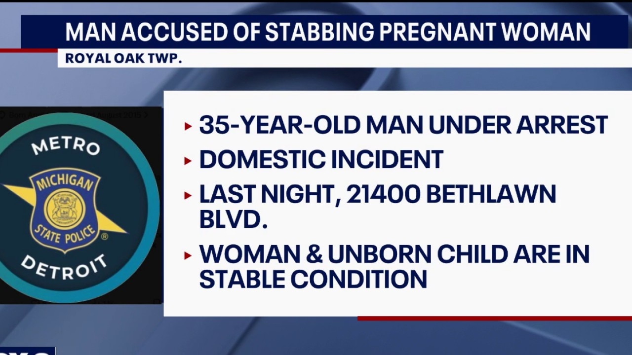 Man arrested for allegedly stabbing pregnant woman in Royal Oak Township
