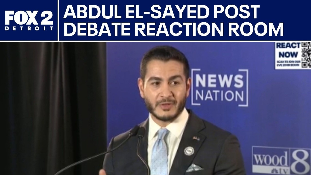 Abdul El-Sayed post debate reaction room