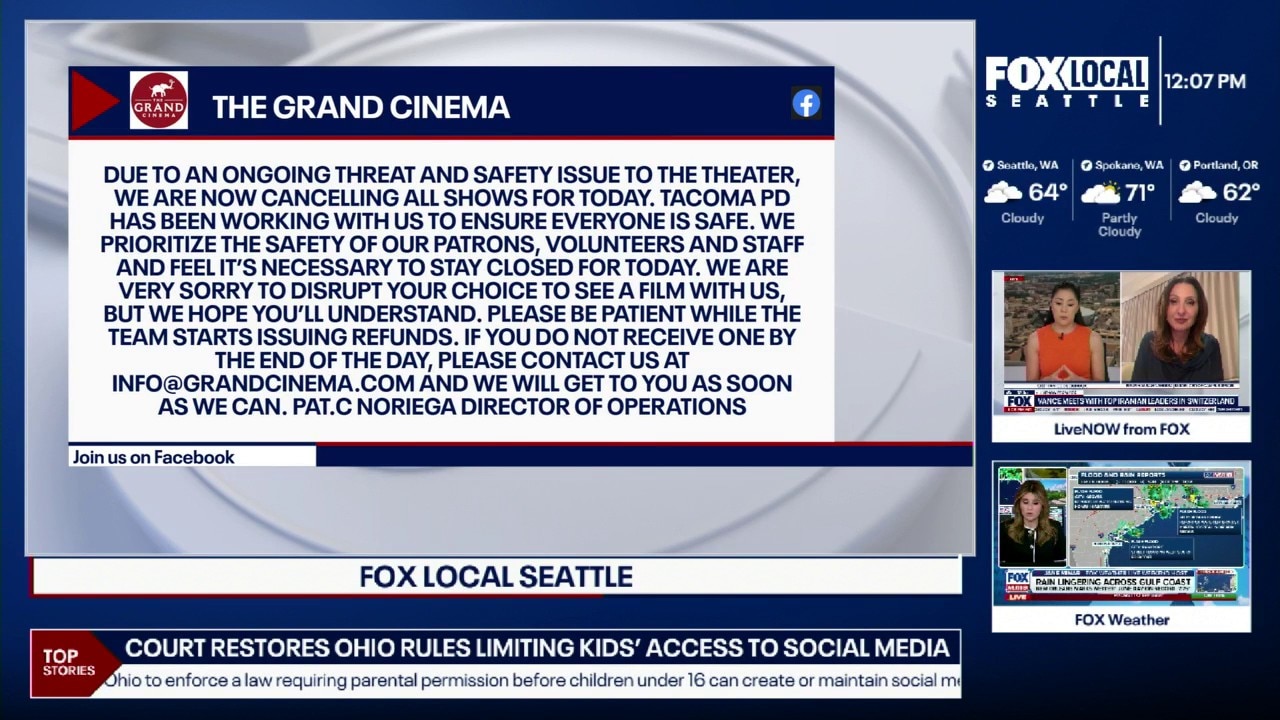 Tacoma theater cancels shows over threat