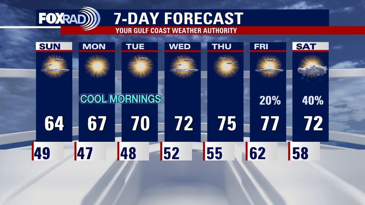 Saturday weather forecast