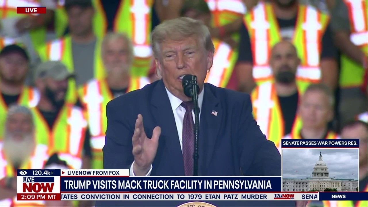 Trump visits Mack truck facility in PA