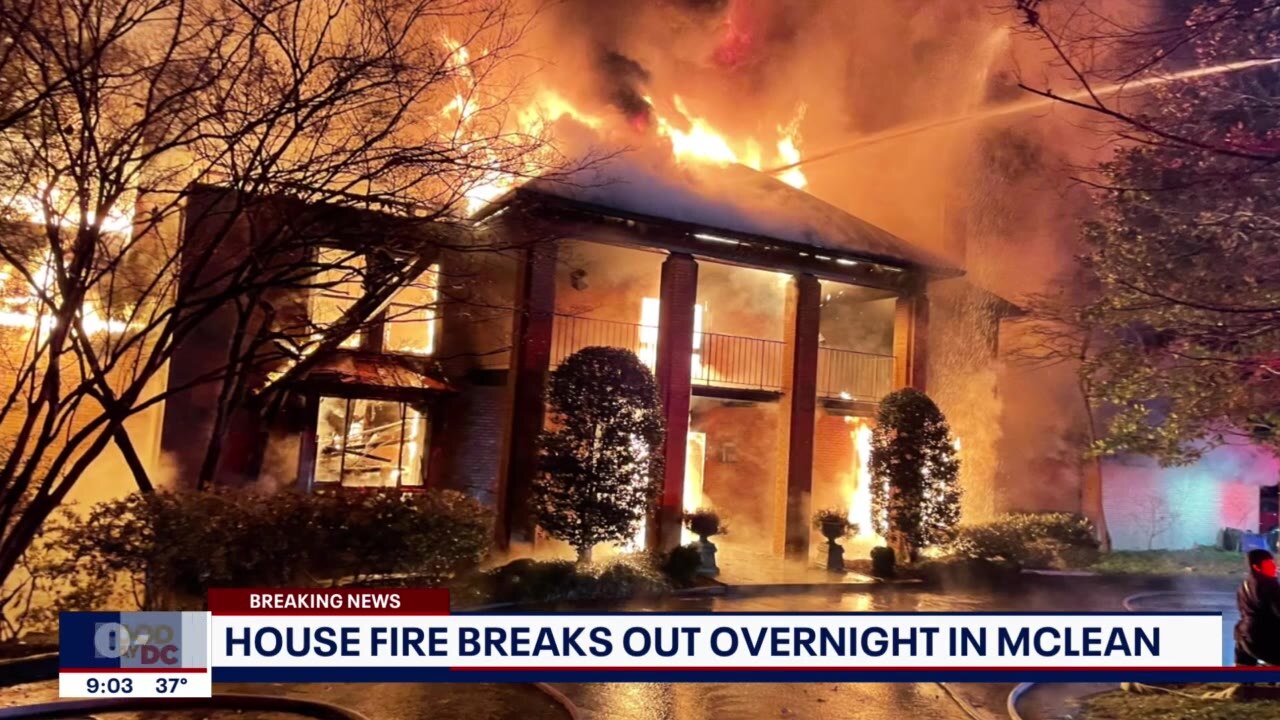 Massive house fire breaks out overnight in McLean