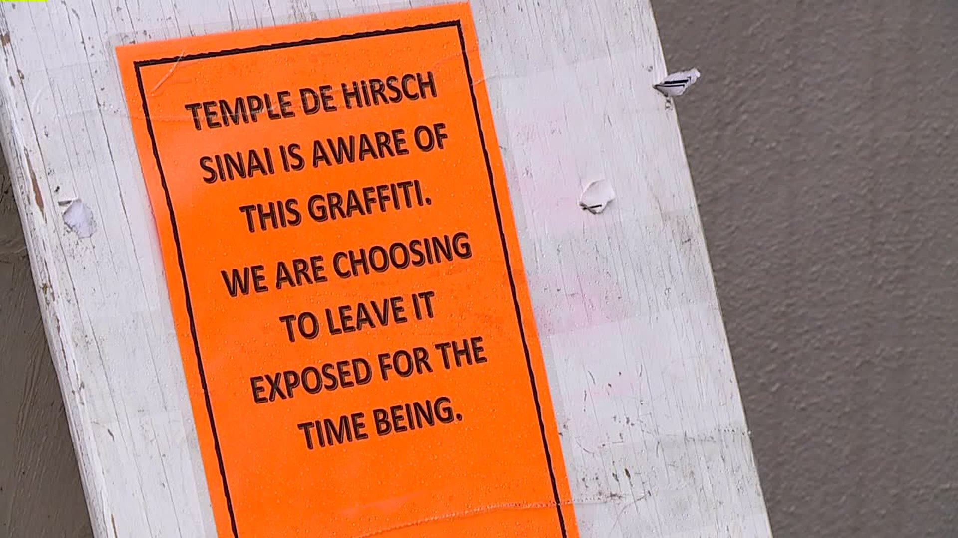Anti-Semitic message scrawled on synagogue