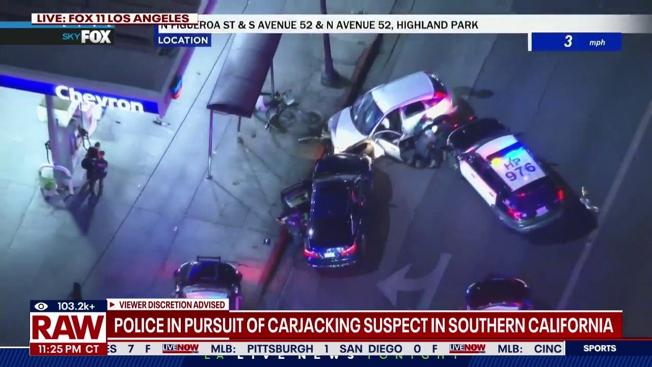 Pursuit ends in crash after possible CA carjacking 