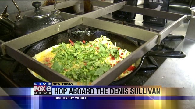 Laura hops aboard The Denis Sullivan, helps make breakfast