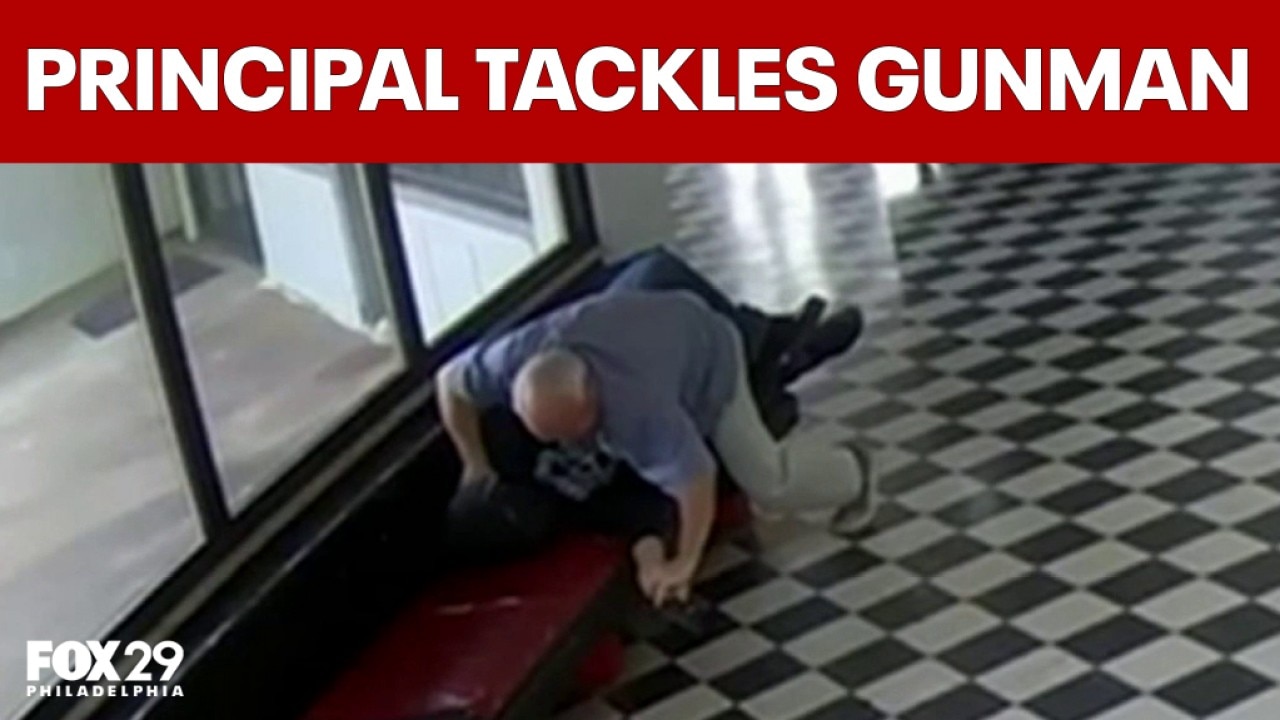 Watch: Principal stops school gunman entering high school in Oklahoma