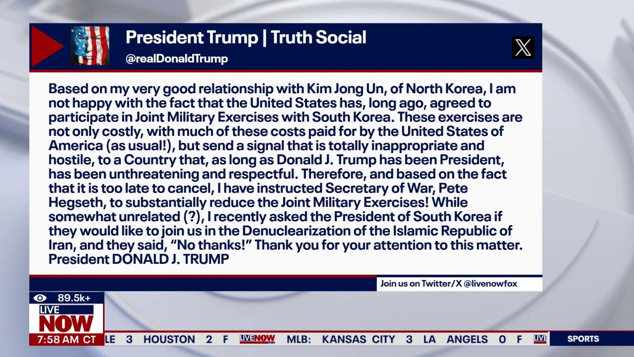 Trump orders Pentagon to scale back on South Korea 