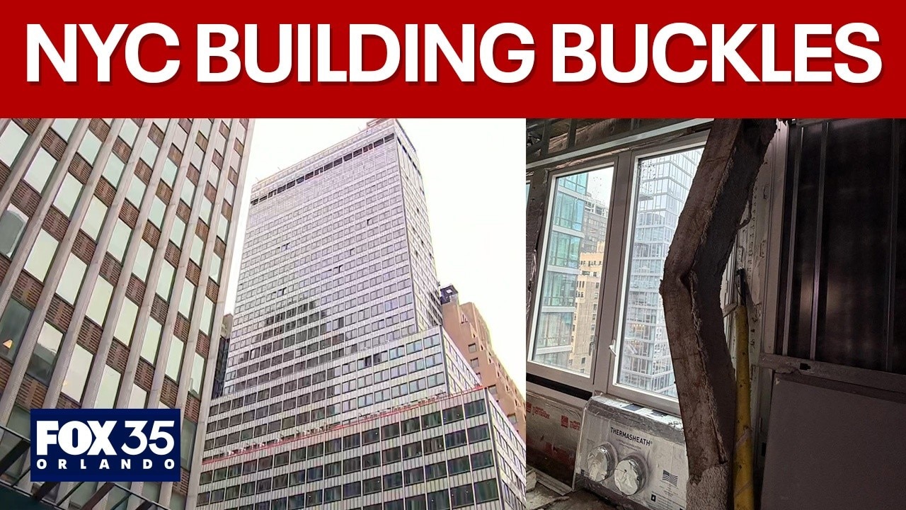 NYC building threatens to collapse, beams buckle