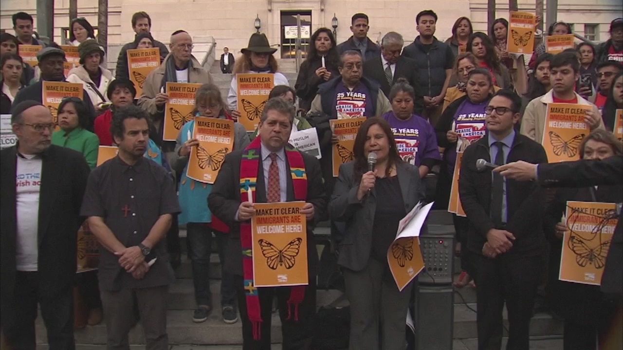 Trump's immigration orders prompt rally, opposition in LA