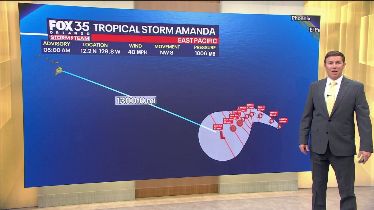 Forecast: Tropical Storm Amanda forms in the Pacific