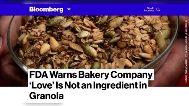 FDA to bakery: Love is NOT an ingredient