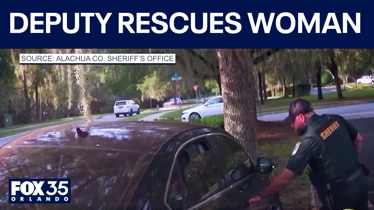 Deputy rescues woman after medical emergency leads to crash