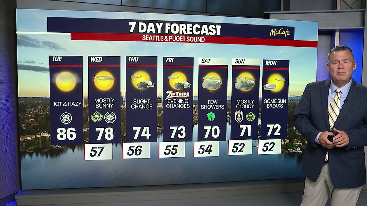 Seattle weather: Warm, hazy conditions on Tuesday