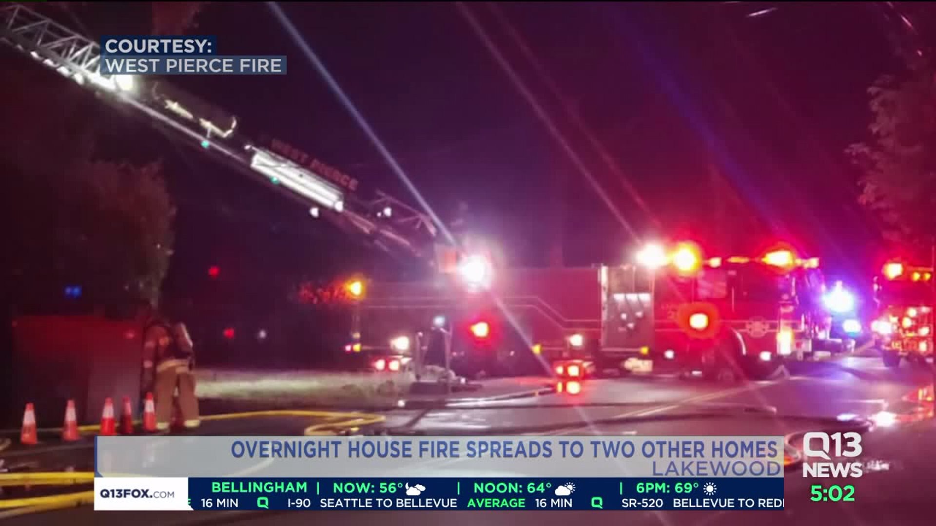 Fire spreads to three homes in Lakewood
