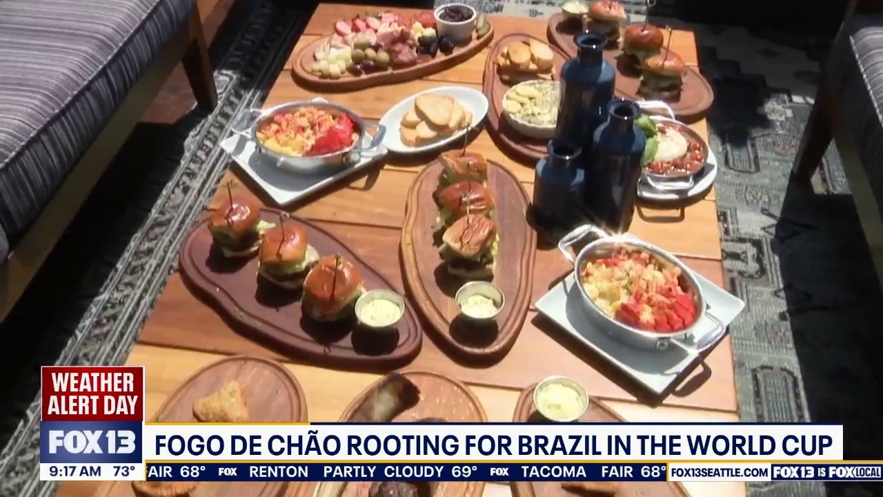 Making special World Cup cocktails at Fogo De Chao