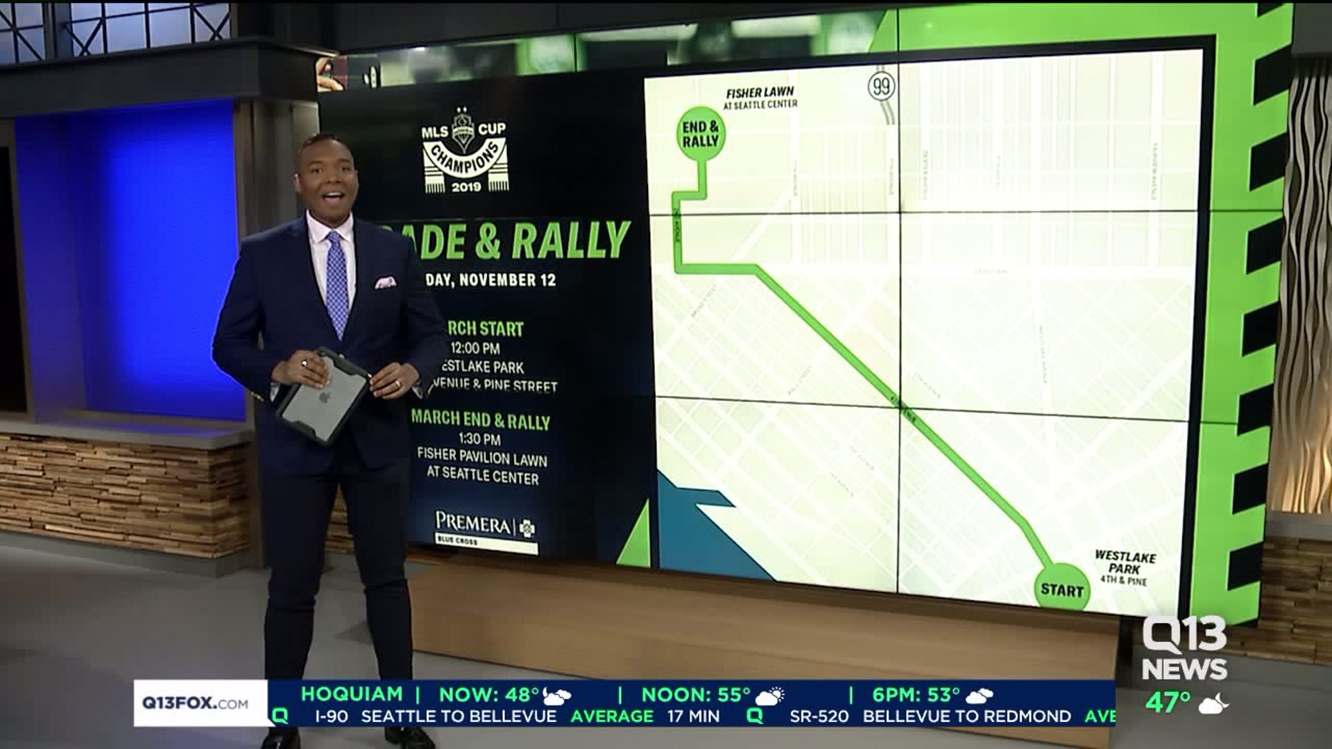 Sounders victory parade across downtown Seattle coming Tuesday