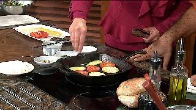 Chef Feker prepares grilled Vegetable panini