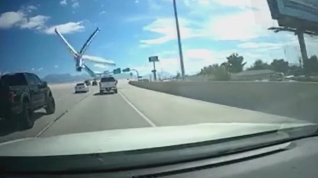 Across America: Piece of office chair flies at car