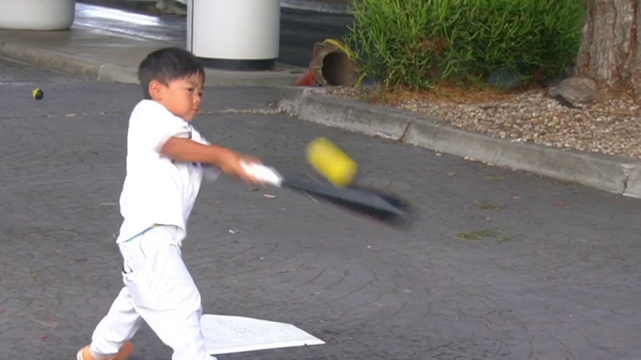 2-year-old slugger goes viral for his baseball skills!