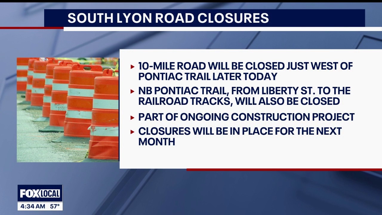 Road closures set to begin in South Lyon