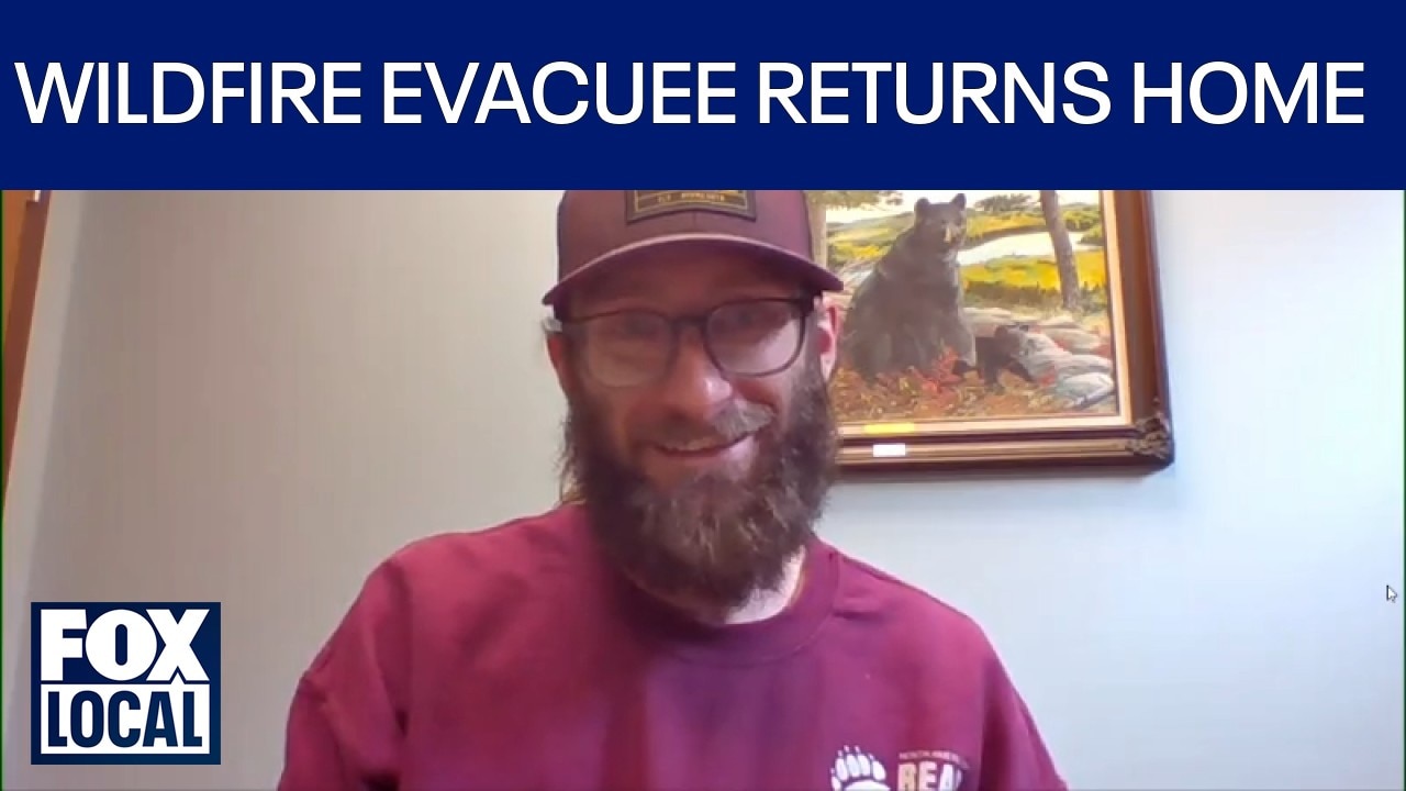 Wildfire evacuee returns home in Ely
