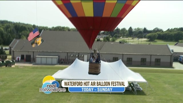 Up, up and away! Chip takes a ride in a hot air balloon