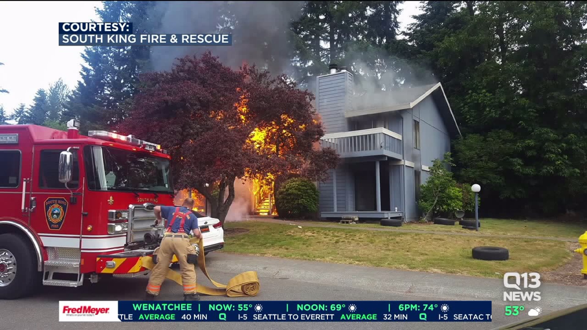 Several hurt after jumping from balconies to escape Federal Way apartment fire