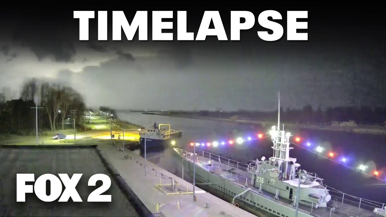 Timelapse of lightning storm entering West Michigan