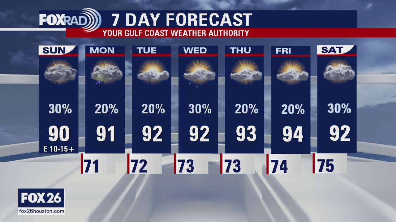 Houston area weather forecast 5/31