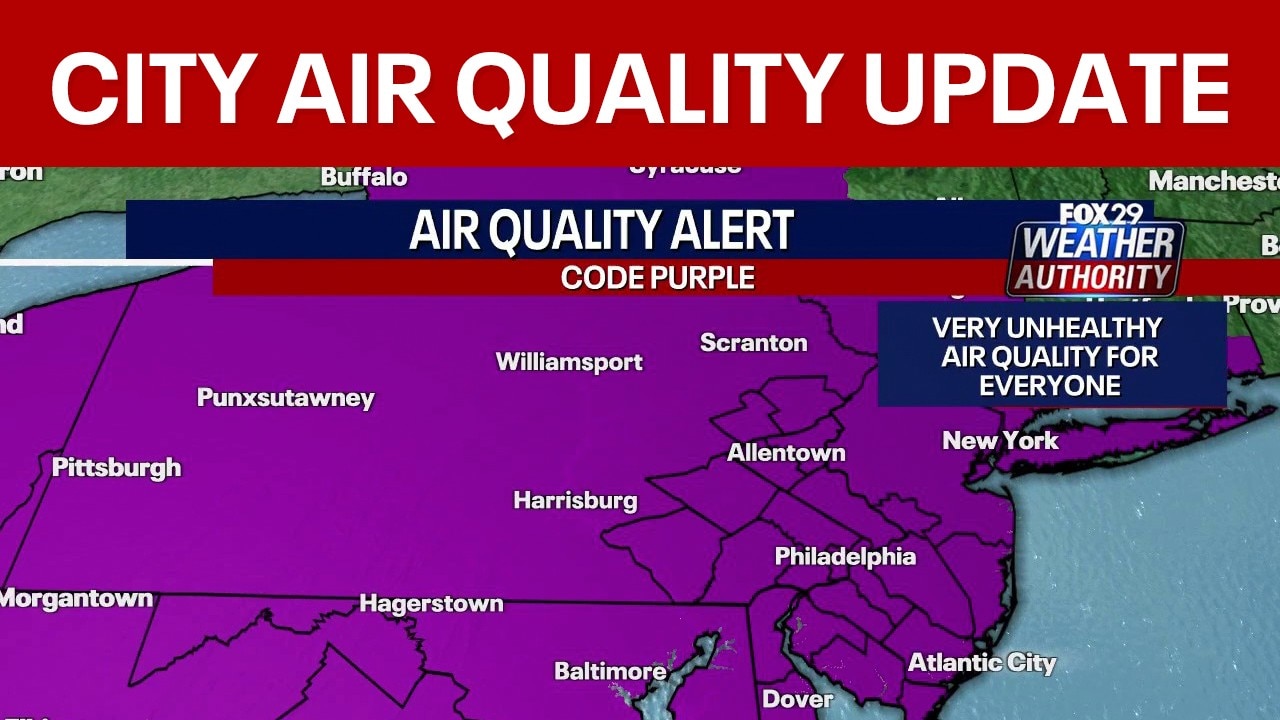 Philadelphia air quality returns back to Code Red levels, storms to help clear conditions Saturday
