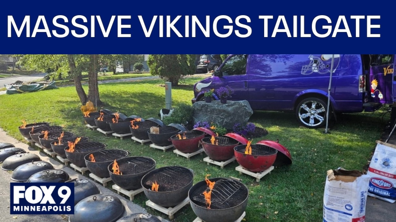 Vikings superfan turns front yard into massive tailgate