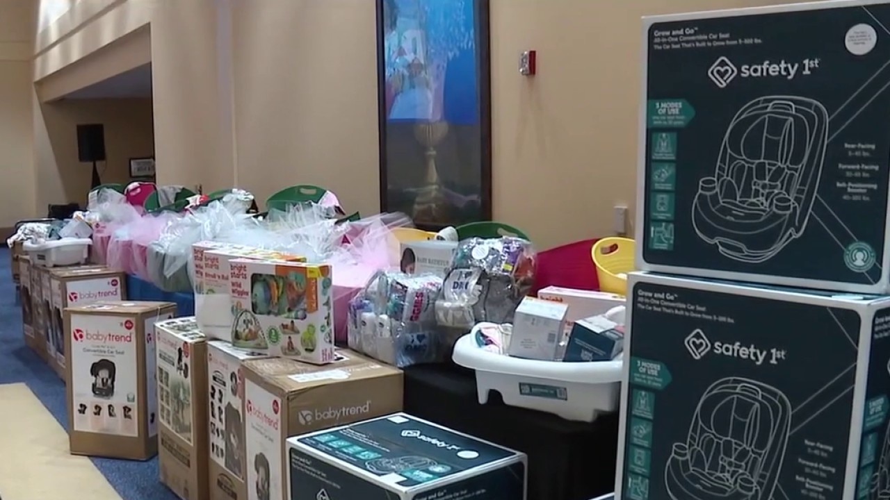 New moms take part in a Community Baby Shower