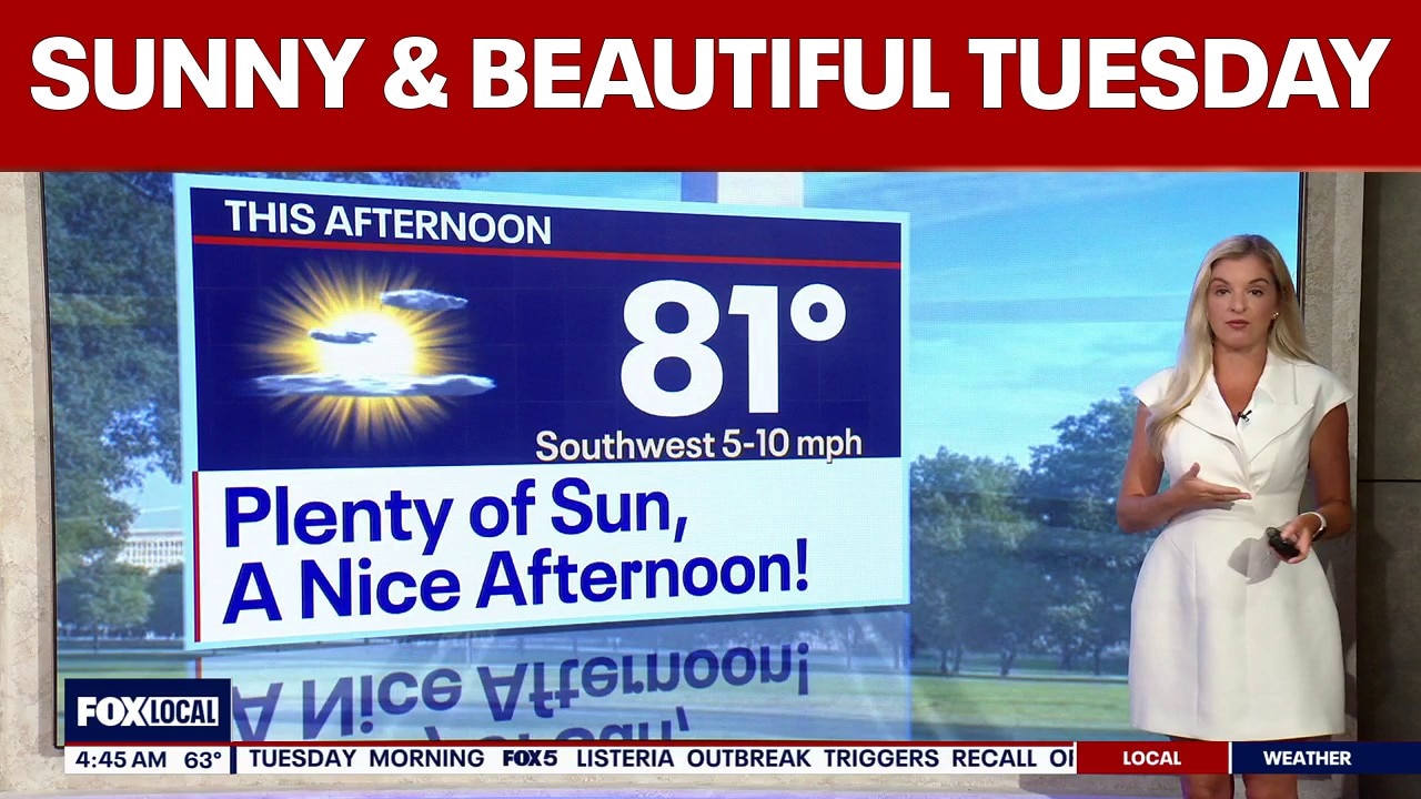 DC weather: Sunny Tuesday with highs near 81 degrees