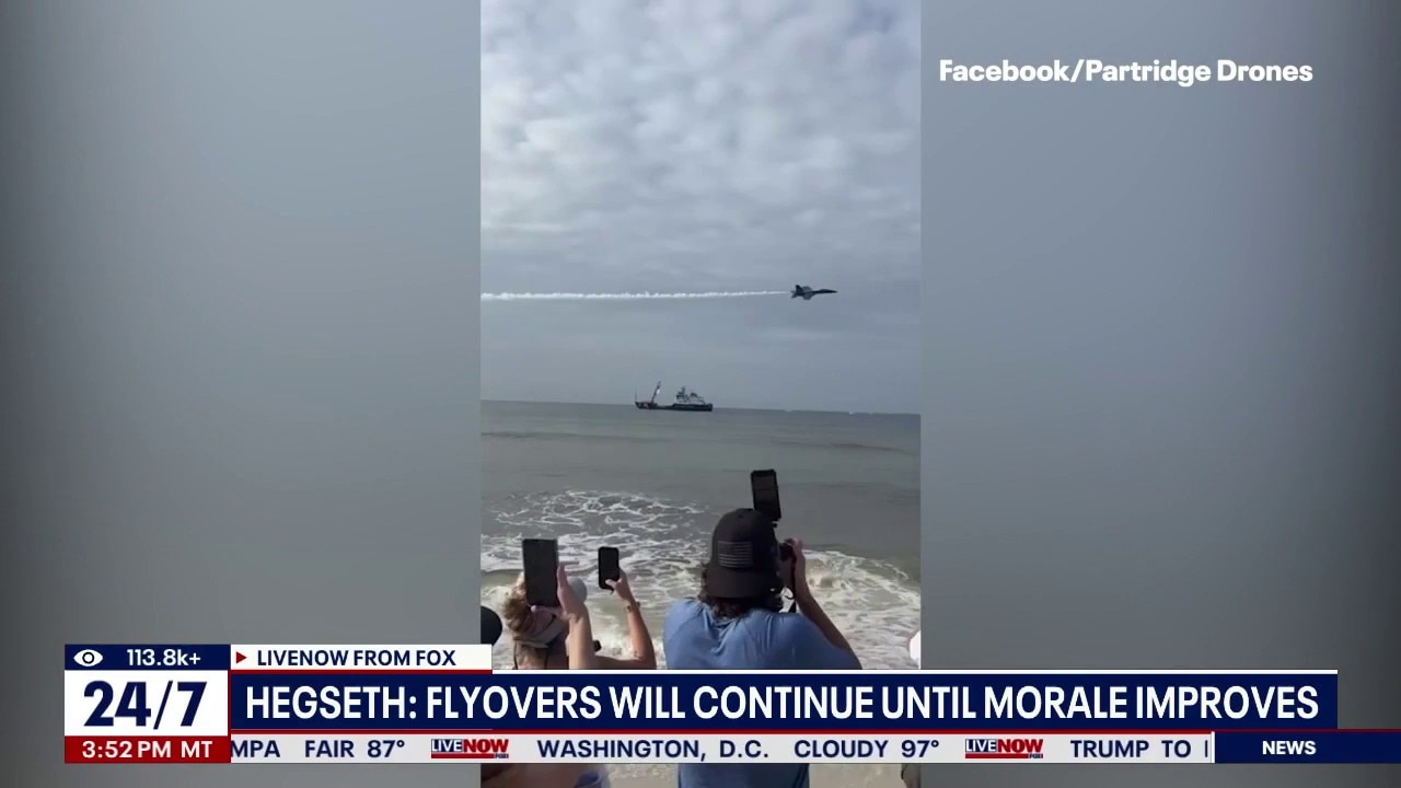 Blue Angels' low flyover shakes Florida beach
