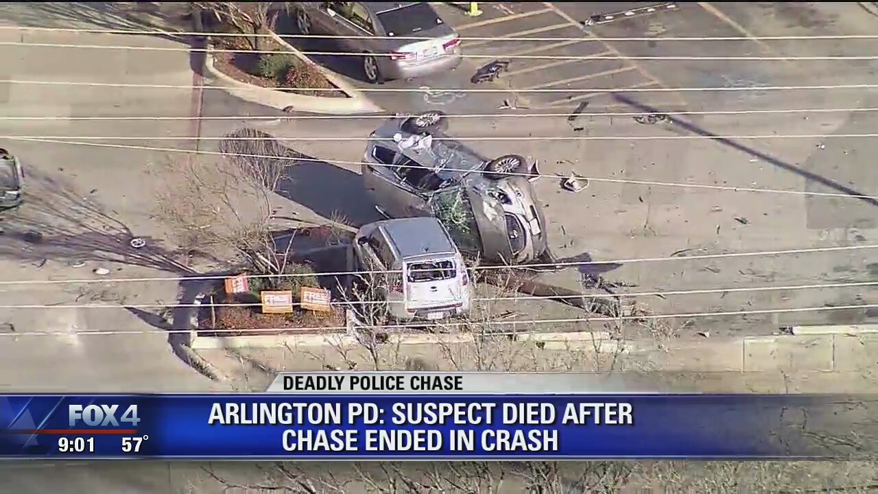 One dead after Arlington police chase involving stolen vehicle