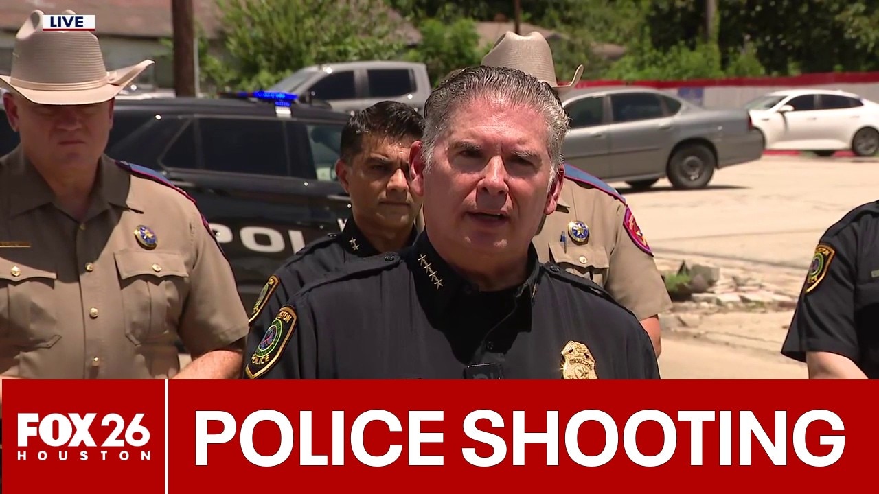 Houston police shoot man who opened fire on cars | FULL PRESS CONFERENCE