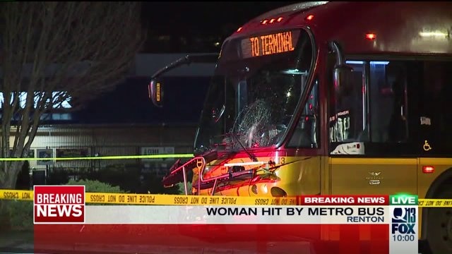 79-year-old woman hit by bus in Renton, critically injured