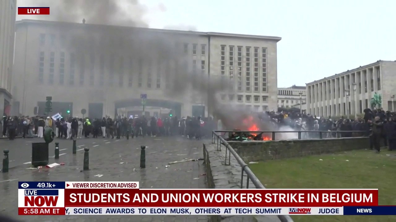 Protests turn violent across Belgium and France 