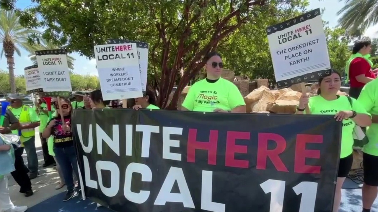 Disneyland workers protest in Anaheim