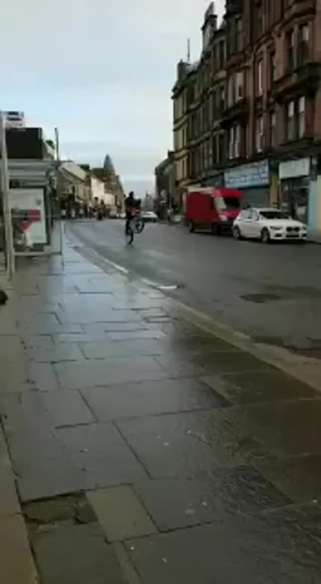 Marshawn Lynch rides a wheelie in Scotland