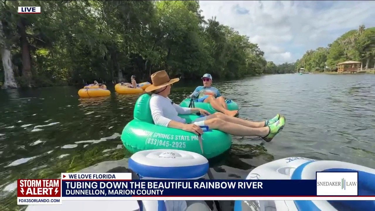 Tubing down the Rainbow River in Marion County