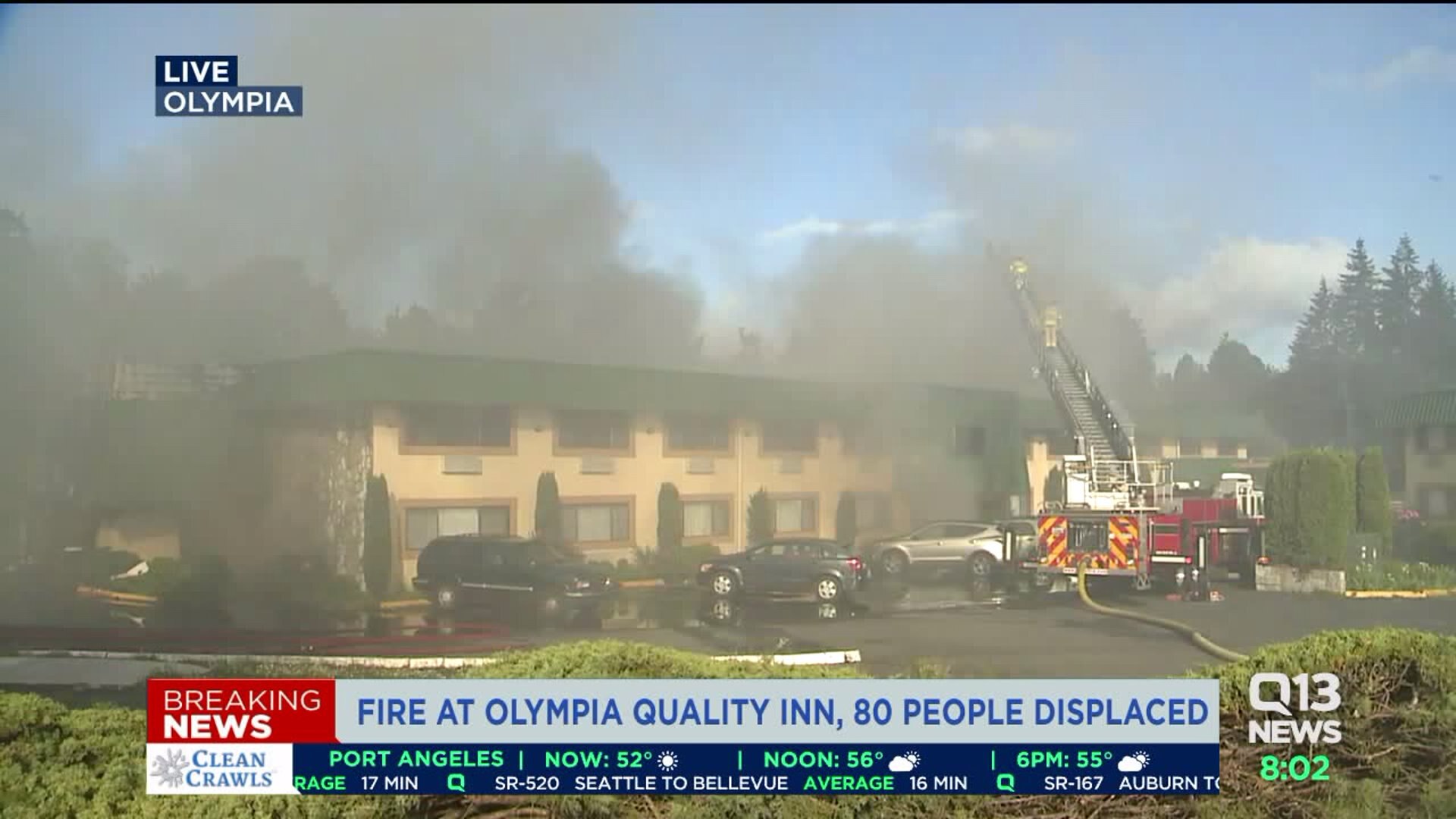 Dozens displaced by fire at Olympia hotel