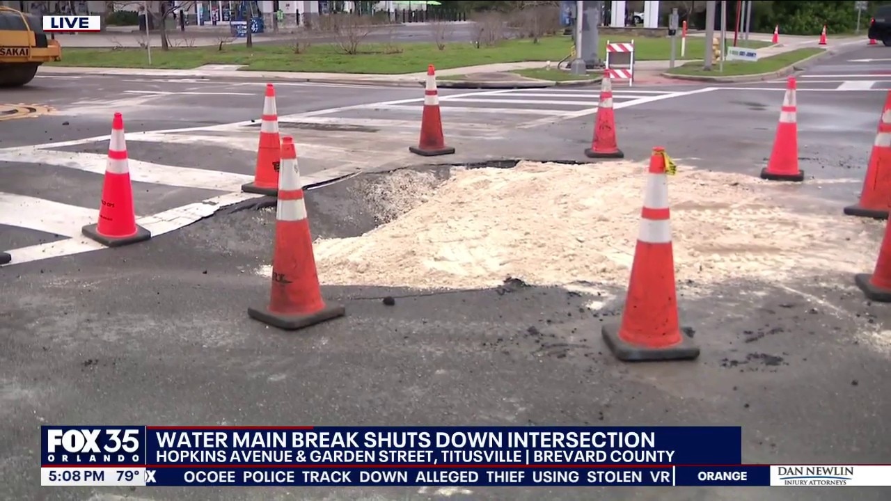 Water main break shuts down Titusville intersection