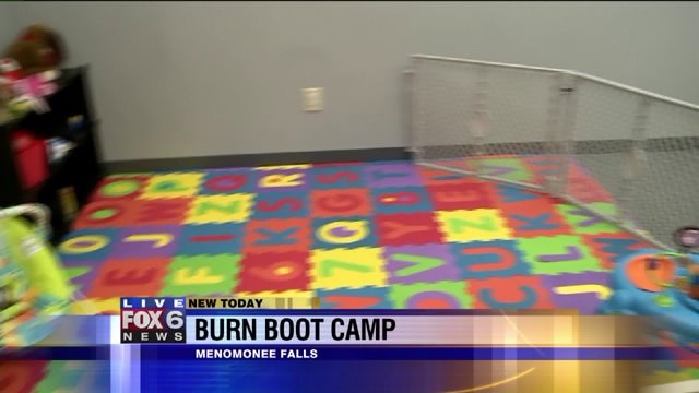 Julie checks out the child care center at Burn Boot Camp
