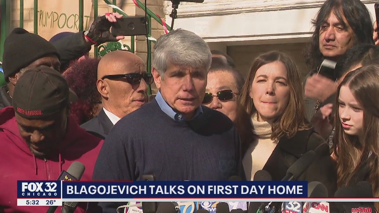 Former Illinois Gov. Rod Blagojevich praises Trump from Chicago home after release