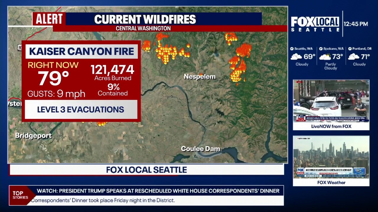 Wildfires take hold in eastern, central WA over weekend